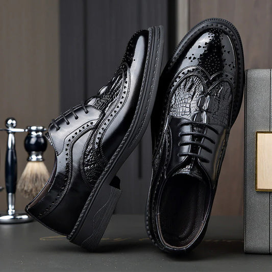 Oxford Brogue Croco — Edición Exclusiva Zenvaro + Kit de Cuidado Premium de Regalo