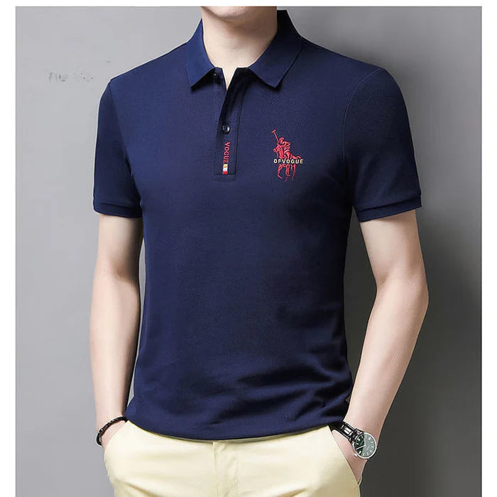 Camisa Polo Vogue Bordada Coreana Original (¡Recibe un Reloj Minimalista de Regalo!)