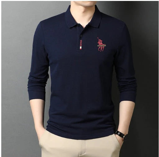 Camisa Larga Polo Vogue Con Bordado Coreano Original