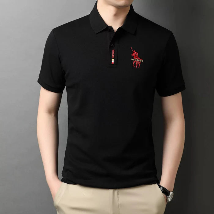 Camisa Polo Vogue Bordada Coreana Original (¡Recibe un Reloj Minimalista de Regalo!)