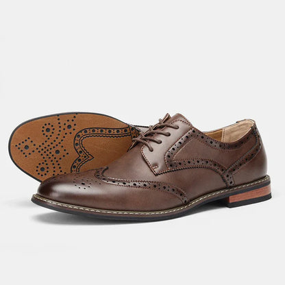 Brogue Wingtip Cognac — Colección Clásica Zenvaro