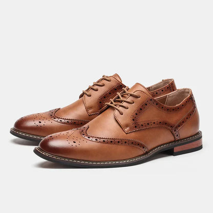 Brogue Wingtip Cognac — Colección Clásica Zenvaro