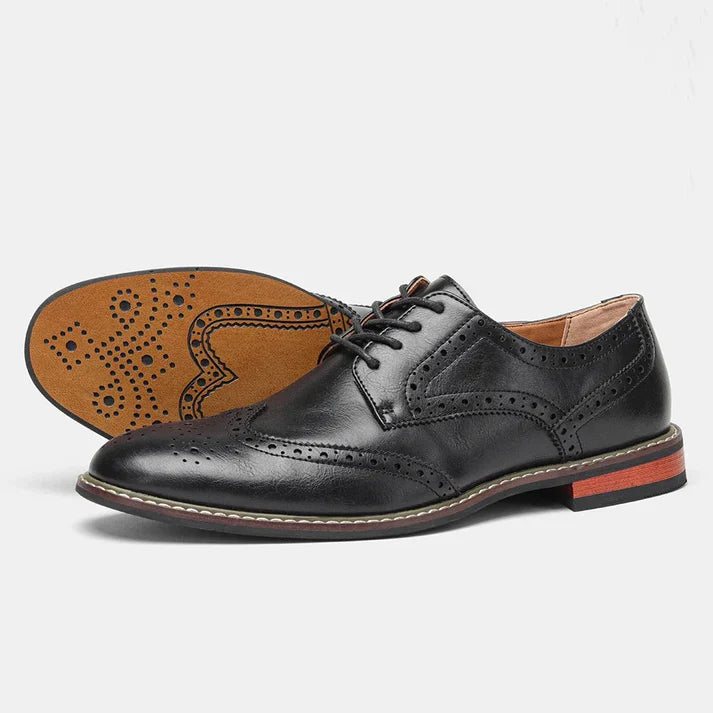 Brogue Wingtip Cognac — Colección Clásica Zenvaro